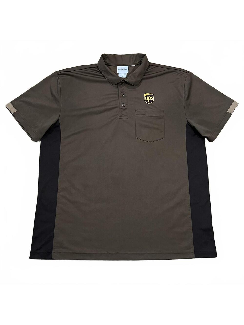 UPS Delivery Brown Reflective Polo Shirt Wear Guard Size XL
